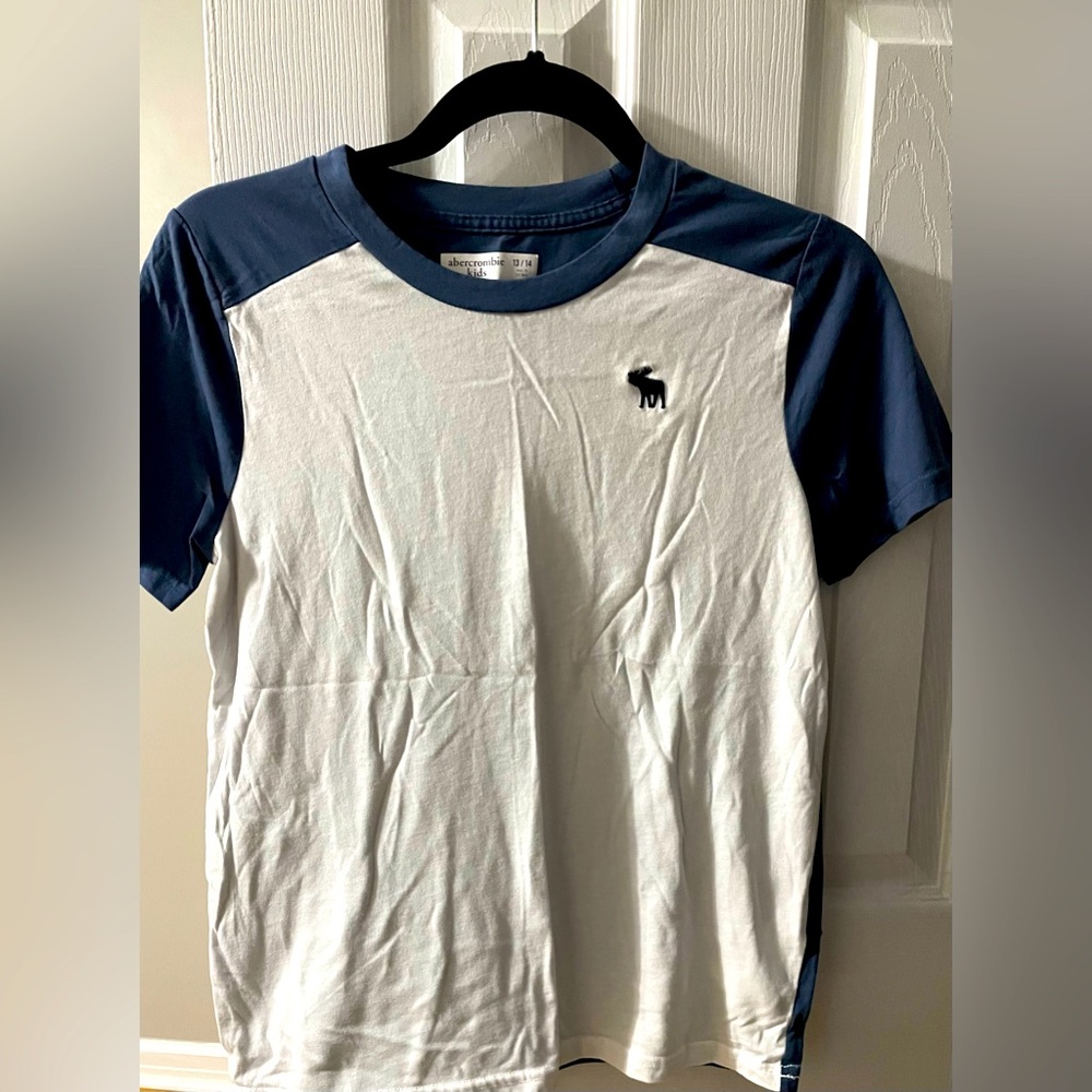Abercrombie Kids Boy’s Short Sleeve T-shirt, Two toned (White/Blue), size 13/14
